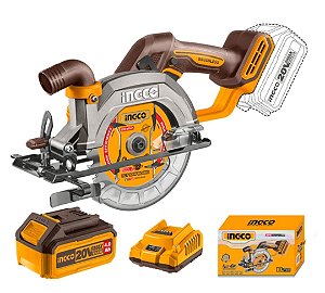SERRA CIRCULAR BRUSHLESS INGCO 5 1/2 POL A BATERIA 20V LINHA P20S COM UMA BATERIA 4.0AH - CSLI14021-9