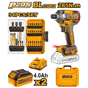 Parafusadeira de Impacto 285Nm Encaixe Sextavado 1/4Pol à Bateria 20V Linha P20S INGCO - COSLI240966-9