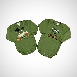 Kit 2 Body Manga Longa e Manga Curta Tamanho P Petutinha