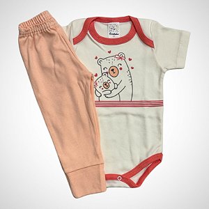 Conjunto Body Manga Curta + Calça Tamanho M Petutinha