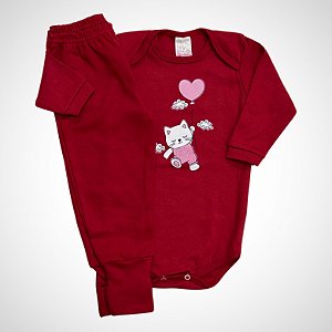 Conjunto Body Manga Curta e Longa + Calça Tamanho G Petutinha