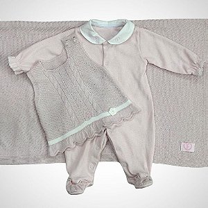 Saída Maternidade 3 peças Valentina Rosa Pastel