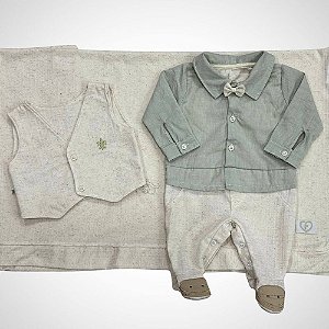 Saída Maternidade 4 peças Gael Marfim Natural