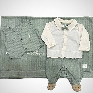 Saída Maternidade 4 peças Gael Verde Folha