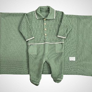 Saída Maternidade 2 peças Heron Verde Folha