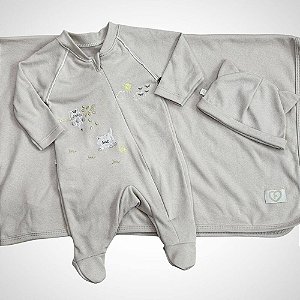 Saída Maternidade 3 peças Bebezinho Cinza