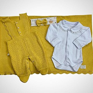 Saída Maternidade 4 peças Luana Amarelo Baby