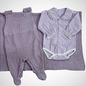 Saída Maternidade 3 peças Angela Lavanda