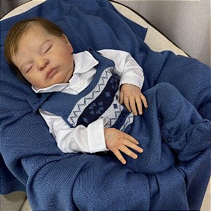 Saída Maternidade 3 peças Miquéias Azul