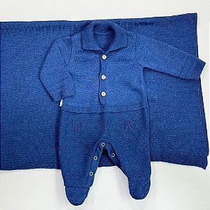 Saída Maternidade 2 peças Baby Bear Azul - Marinho