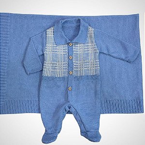 Saída Maternidade 2 peças Roger Azul