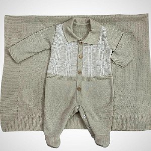 Saída Maternidade 2 peças Roger Bege