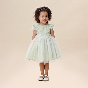 VESTIDO DE BRILHO COM FRU FRU VERDE