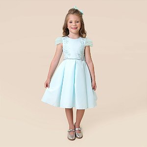 VESTIDO LISO COM MANGAS DE FRU FRU VERDE