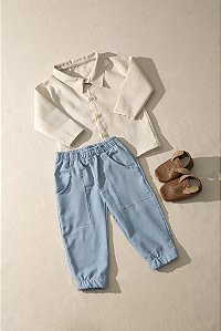 Calça Infantil Pinguin Linho - Safira