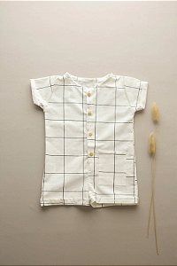 Macacão Curto Pinguin GRID - OFF WHITE