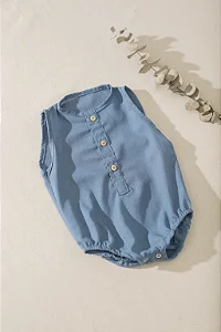 Romper Infantil Pinguin - Azul Denim
