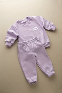 Conjunto Moletom Peluciado Pinguin - Lilás