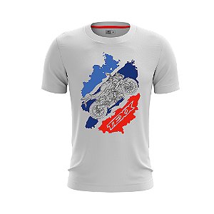 Camiseta Texx  Naked Branc Desenho Verme Azul P