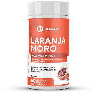 Laranja Moro com Vitamina C 60 Cápsulas 500mg - Unicaps