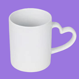 Caneca Alça Coração Branca