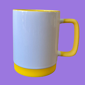 Caneca Branca Alça Acetinada - Base de Silicone