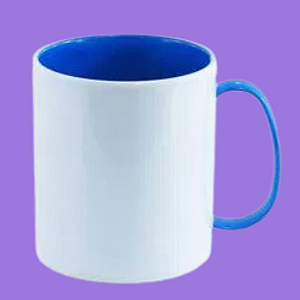 Caneca Polímero (Plástico) Branca com Interior Colorida