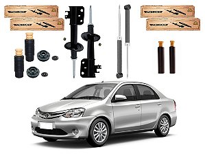 KIT AMORTECEDOR DIANTEIRO TRASEIRO MONROE TOYOTA ETIOS SEDAN 1.5 2012 A 2016