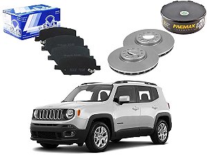 KIT DISCO PASTILHA FREIO DIANTEIRO SYL JEEP RENEGADE 1.8 2.0 2015 A 2019