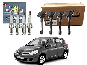 KIT VELA NGK BOBINA NISSAN TIIDA 1.8 16V 2008 A 2013