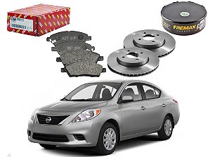 KIT DISCO PASTILHA FREIO DIANTEIRO FREMAX NISSAN VERSA 1.6 2012 A 2014