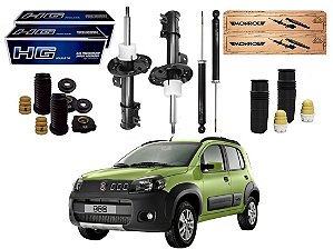 KIT AMORTECEDOR DIANTEIRO TRASEIRO NAKATA FIAT NOVO UNO WAY 1.0 1.4 2010 A 2016