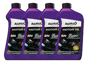 Kit 04 Óleos Radnaq 0w20 Sn Sintético 1l Original Carro