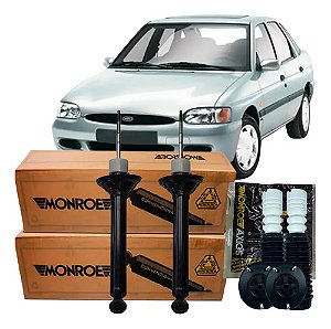 Par Amortecedor Traseiro + Kit Coxim Axios Ford Escort 99.