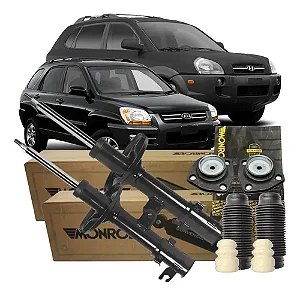 Par Amortecedor Dianteiro Monroe + Kits Coxim Axios Tucson