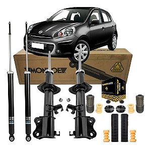 Kit Amortecedor Dianteiro Traseiro Monroe Nissan March 2013