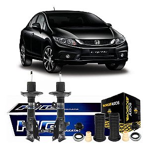 Par Amortecedor Dianteiro Honda Civic 2.0 2014 Nakata + Kit