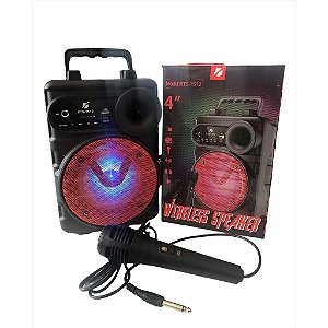Caixa de Som Portátil Sem Fio KTS-1512 com Microfone