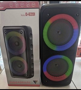 Rádio Portátil D-6201 com Luzes LED