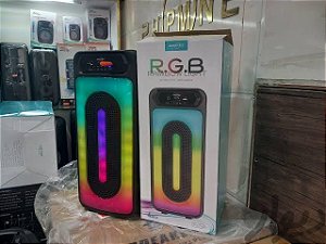 Caixa de Som Bluetooth RGB com Luzes Multicoloridas