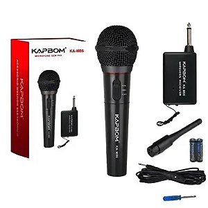 Microfone Sem Fio KAPBOM KA-M86 - Ideal para Apresentações e Shows