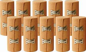 Kit 10x Atadura Elastica Ortopédica Profissional 10cm 1,3m