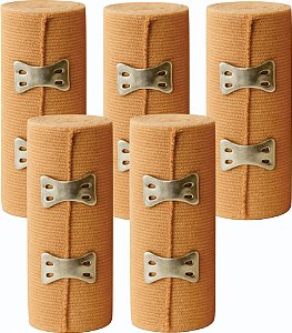 Kit 5x Atadura Elastica Ortopédica Profissional 10cm 1,3m