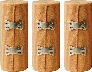 Kit 3x Atadura Elástica Ortopédica Profissional 10cm 1,3m