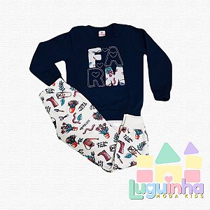 Conjunto moletom brandili estampado Farm