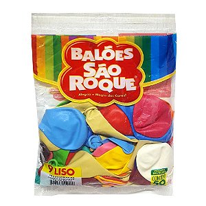 Bexiga N°9 Colorida com 50 Balões São Roque