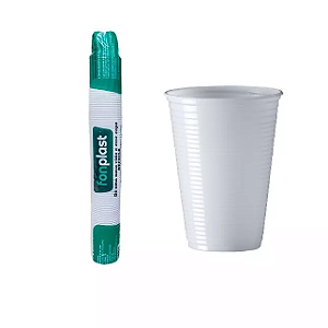 Copo Plástico 200ml Branco FONPLAST - Pacote com 100 Unidades