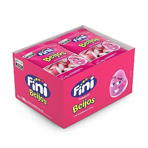 Mini Beijos de Morango com 12 pacotes de 15g cada - Fini