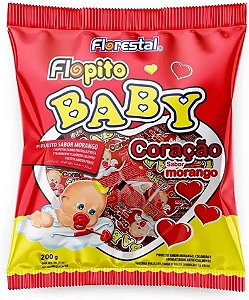 Pirulito Baby Coracao Morango 200g Florestal