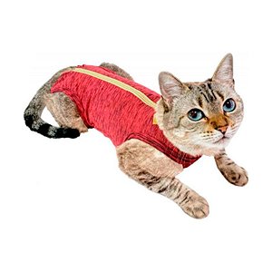 Roupa Cirúrgica Pet Med Para Gatos Duo Dry Rosa Mescla - Tamanho 3